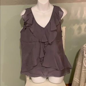 J. Crew Sleeveless Ruffle Lavender Blouse